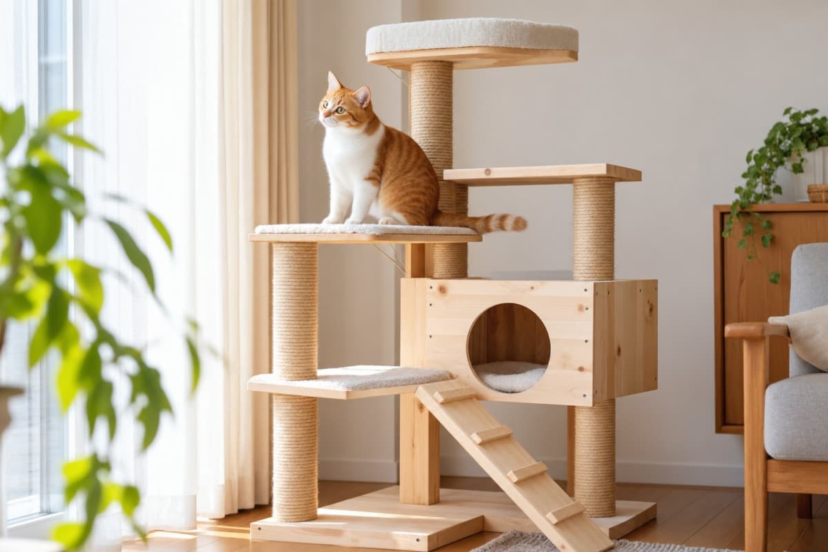猫のためのDIYキャットタワー 手作りキャットタワーの作り方